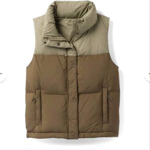 NWT PRANA DOWN HELLEBORE PUFFER VEST SAGE COLORBLOCK XL